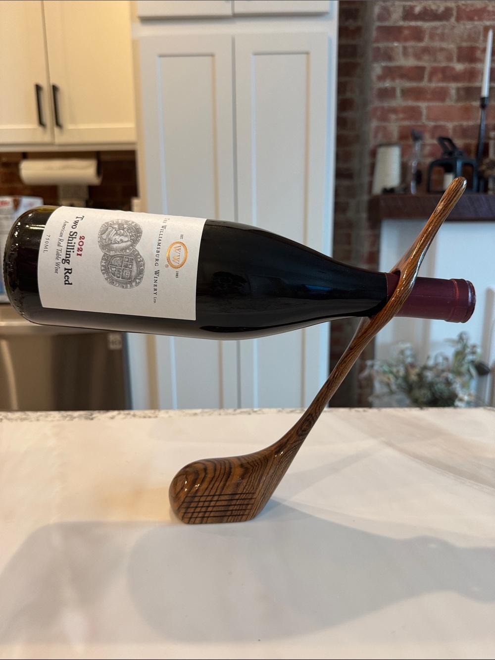 Vintage wooden golf club wine bottle holder (holder only)